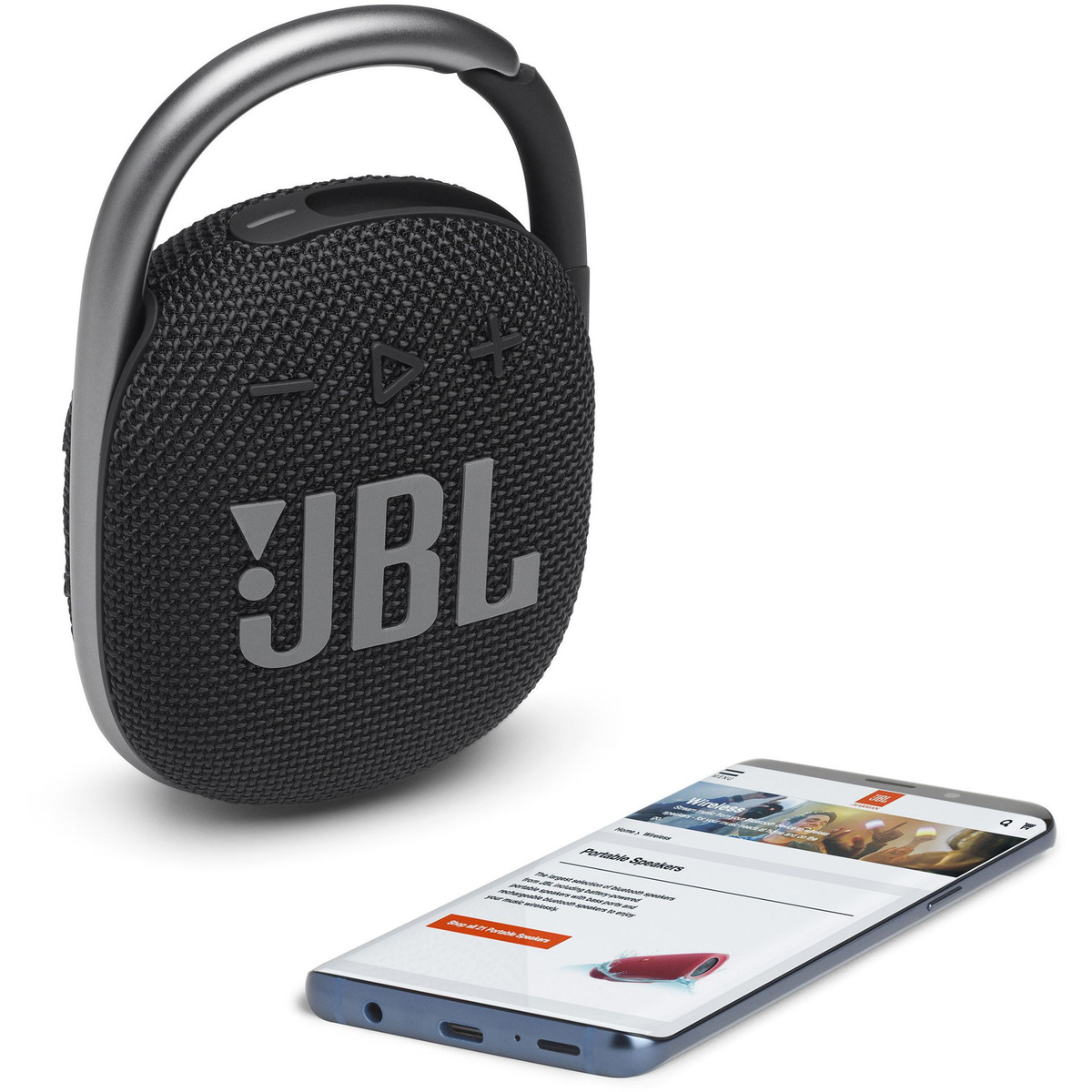 Портативная колонка JBL Clip 4, черный