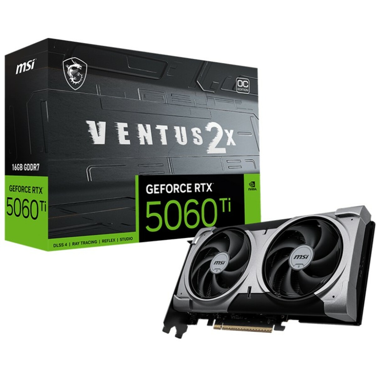 Видеокарта MSI GeForce RTX 5060 Ti Ventus 2X OC PLUS 16G (912-V535-005)
