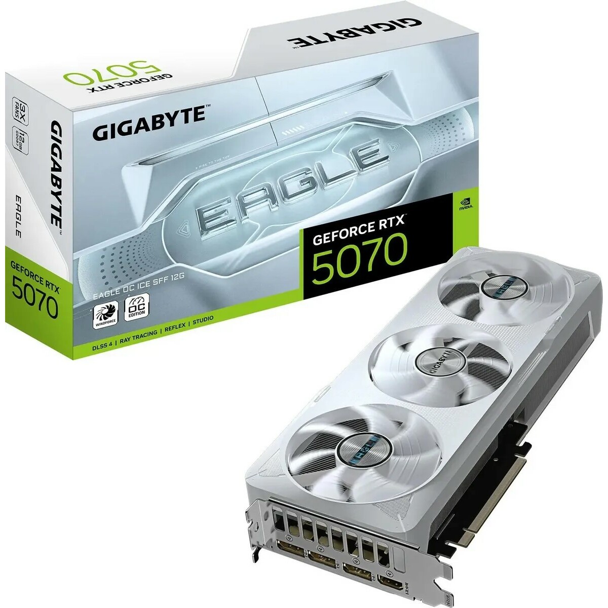 Видеокарта GIGABYTE GeForce RTX 5070 EAGLE OC ICE SFF 12G (GV-N5070EAGLEOC ICE-12GD 1.0)