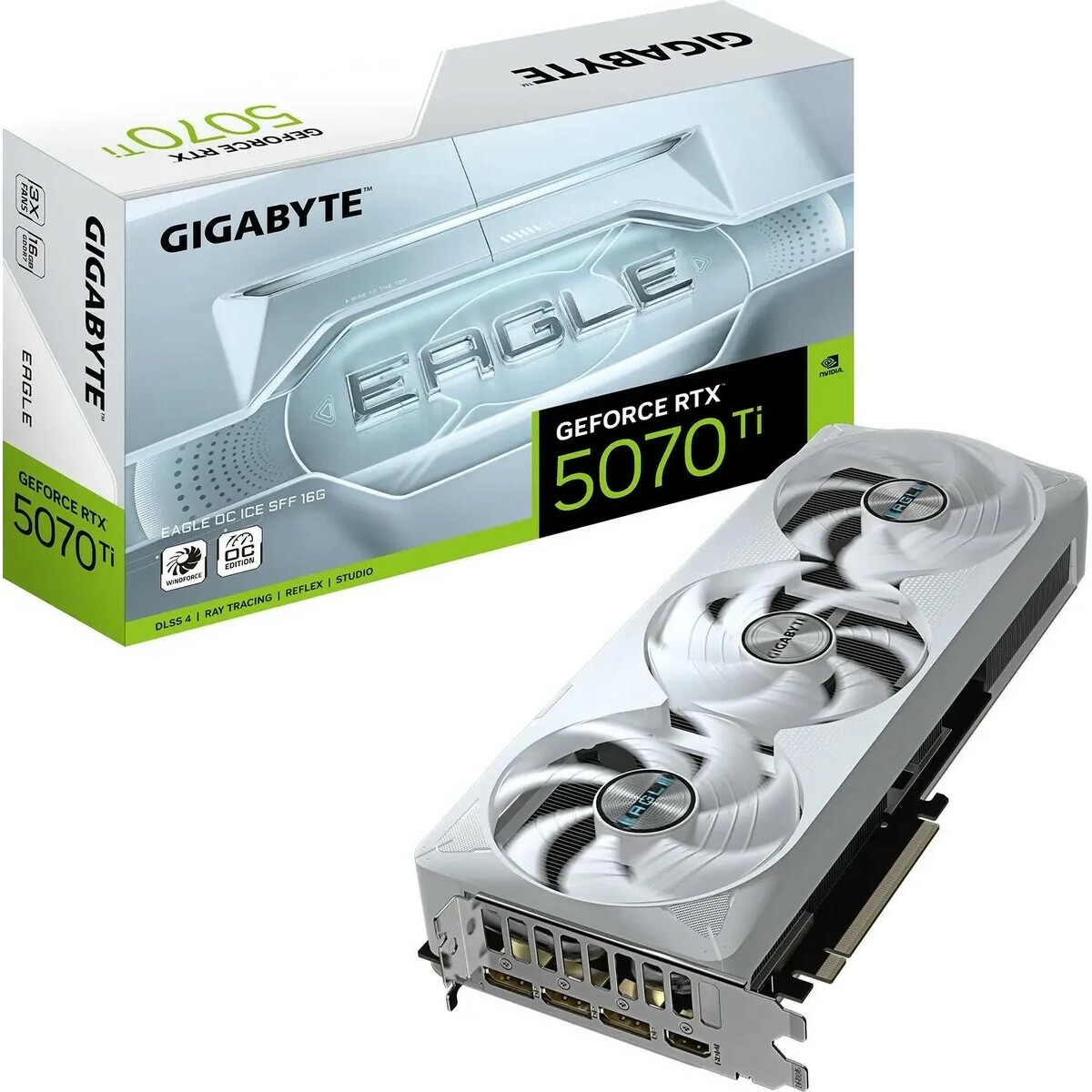 Видеокарта GIGABYTE GeForce RTX 5070 Ti EAGLE OC ICE SFF 16G (GV-N507TEAGLEOC ICE-16GD 1.0)