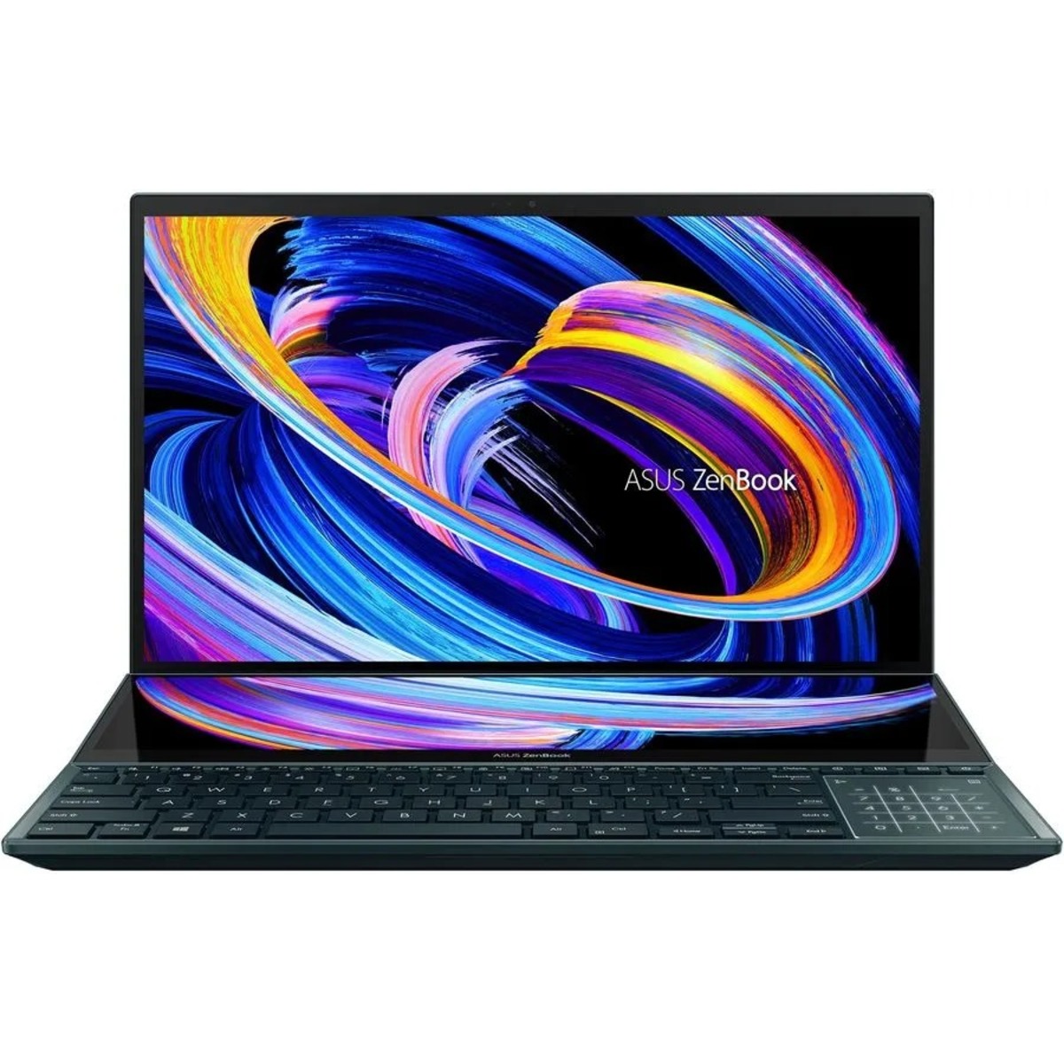 Ноутбук Asus ZenBook Pro Duo 15 OLED UX582HS-H2002X Core i9 11900H 32Gb SSD1Tb NVIDIA GeForce RTX3080 8Gb 15.6 OLED Touch 4K (3840x2160) Windows 11 Professional blue WiFi BT Cam Bag