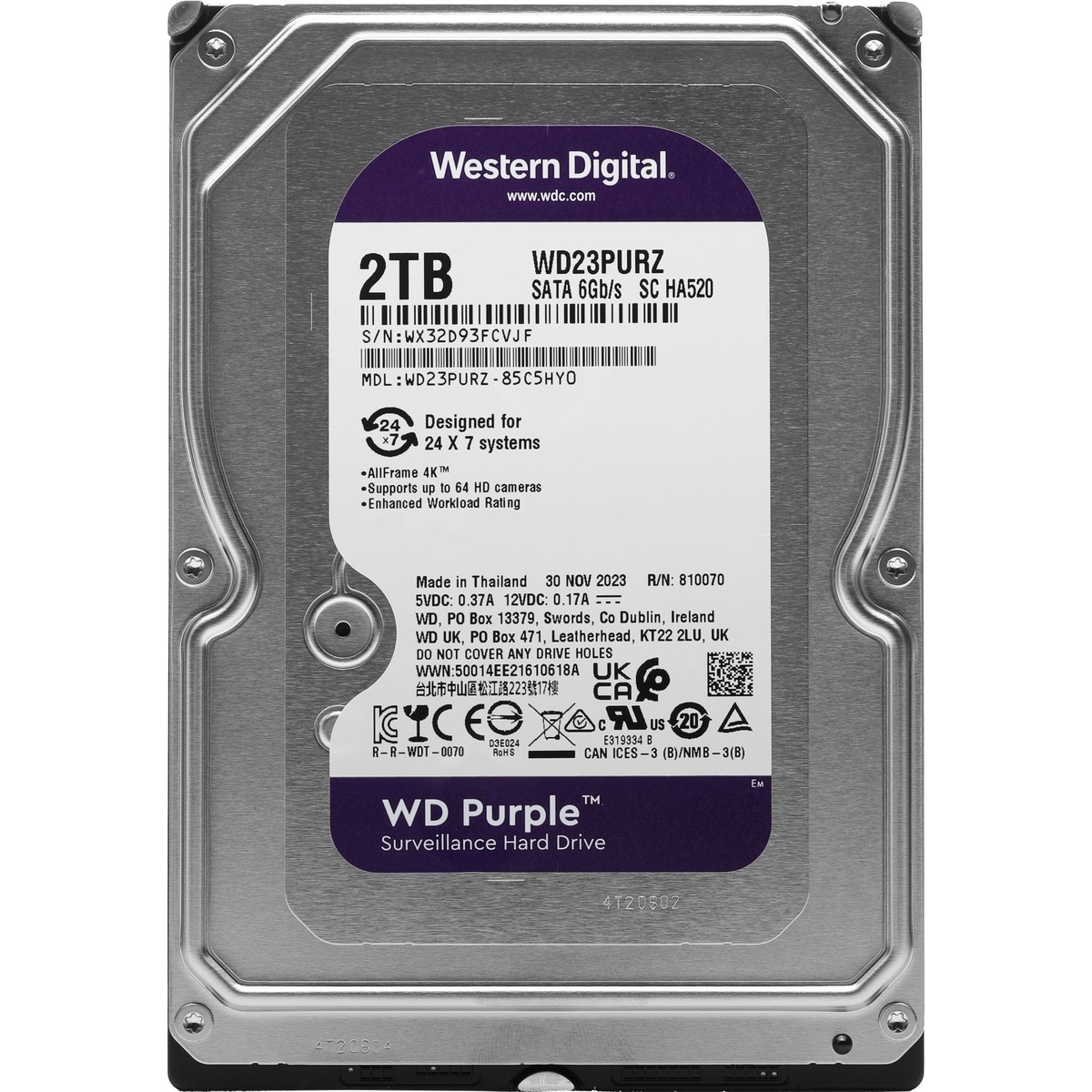 Жесткий диск WD SATA-III 2TB WD23PURZ