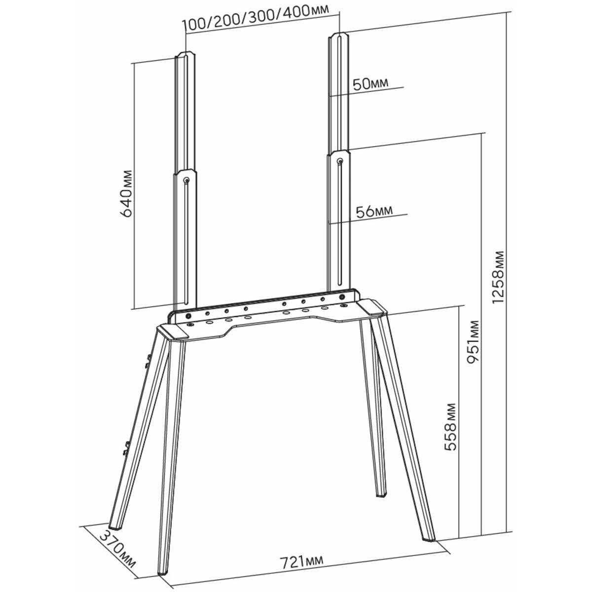Подставка для телевизора Cactus CS-ST3644BKWN, черный