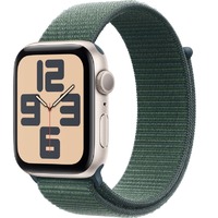 Умные часы Apple Watch SE (2024) 44mm Aluminum Case with Sport Loop (Цвет: Starlight/Green)