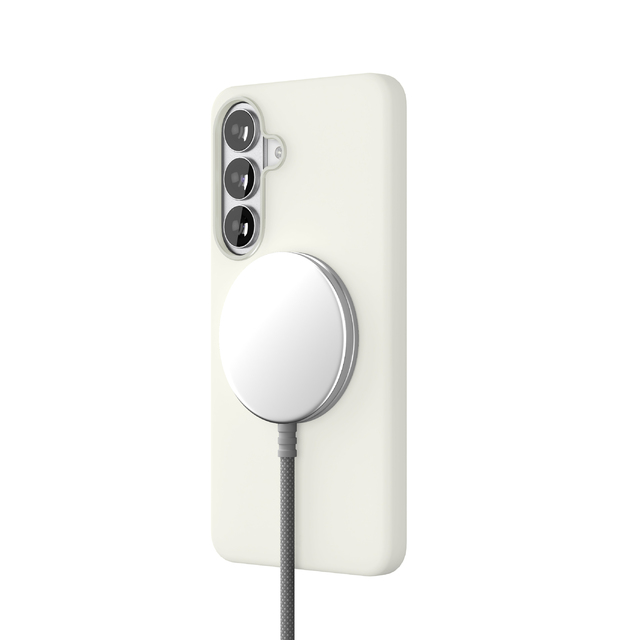 Чехол-накладка VLP Aster Pro Сase MagSafe для Samsung S26 Plus (Цвет: White)