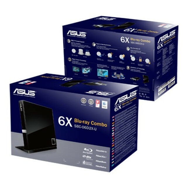 Привод Blu-Ray Asus SBW-06D2X-U/BLK/G/AS черный USB slim внешний RTL