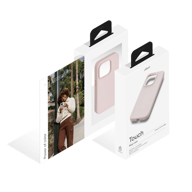 Чехол-накладка uBear Touch Mag Case для смартфона Apple iPhone 15 Pro Max (Цвет: Light Rose)