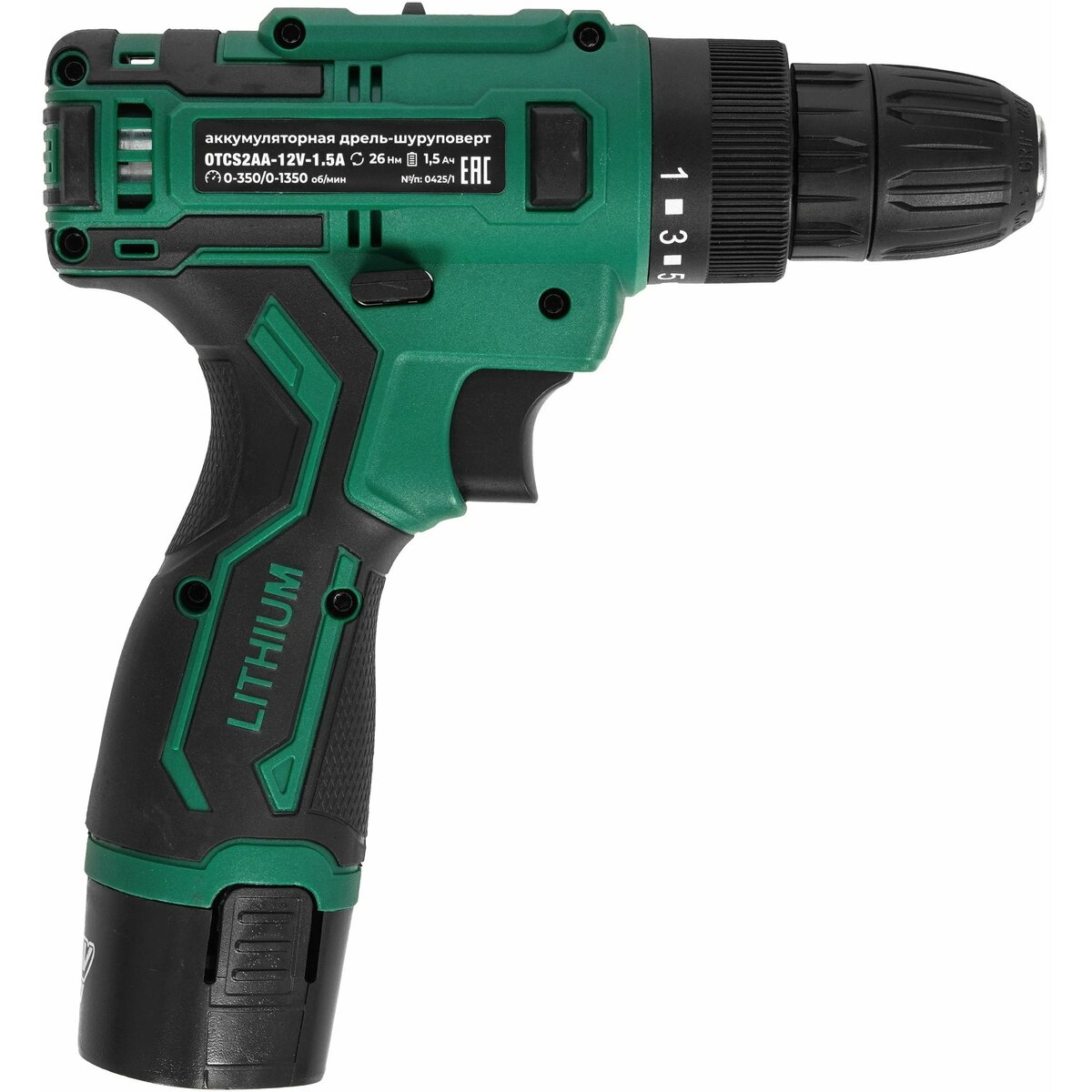 Дрель-шуруповерт Ovk Tools OTCS2AA-12V-1.5A (Цвет: Green / Black)