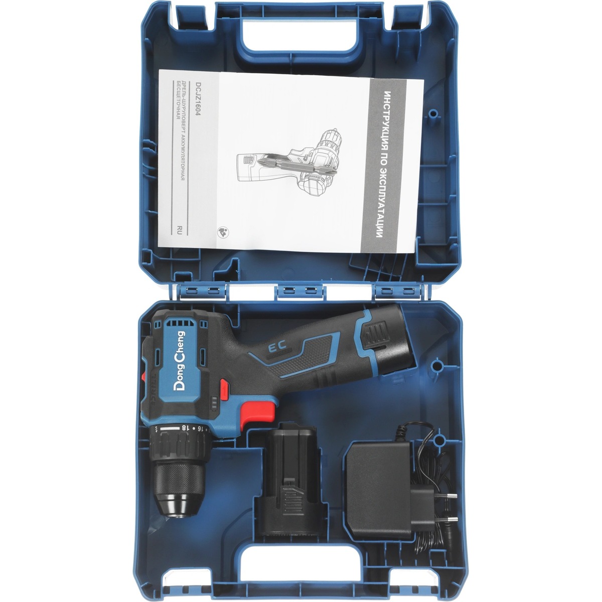 Дрель-шуруповерт DongCheng DCJZ1604 (Цвет: Blue)