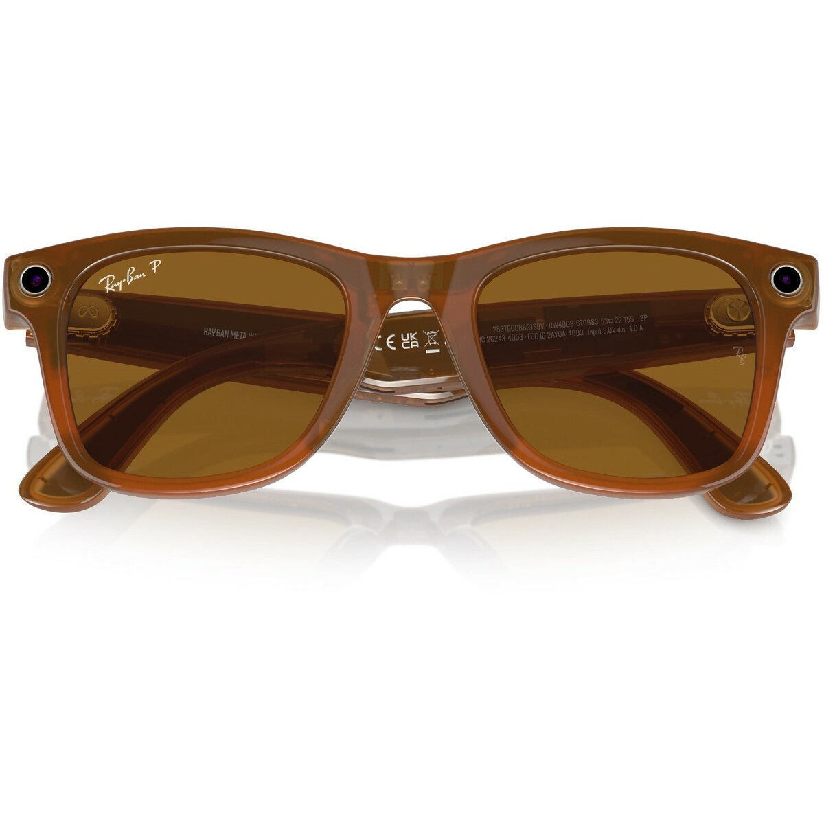 Умные очки Ray-Ban Meta Wayfarer RW4008 (Цвет: Shiny Caramel / Polar Brown)