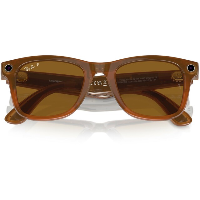 Умные очки Ray-Ban Meta Wayfarer RW4008 (Цвет: Shiny Caramel/Polar Brown)