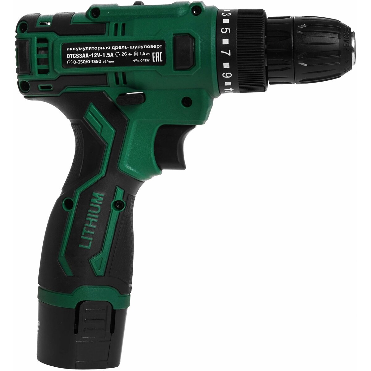 Дрель-шуруповерт Ovk Tools OTCS3AA-12V-1.5A (Цвет: Green / Black)
