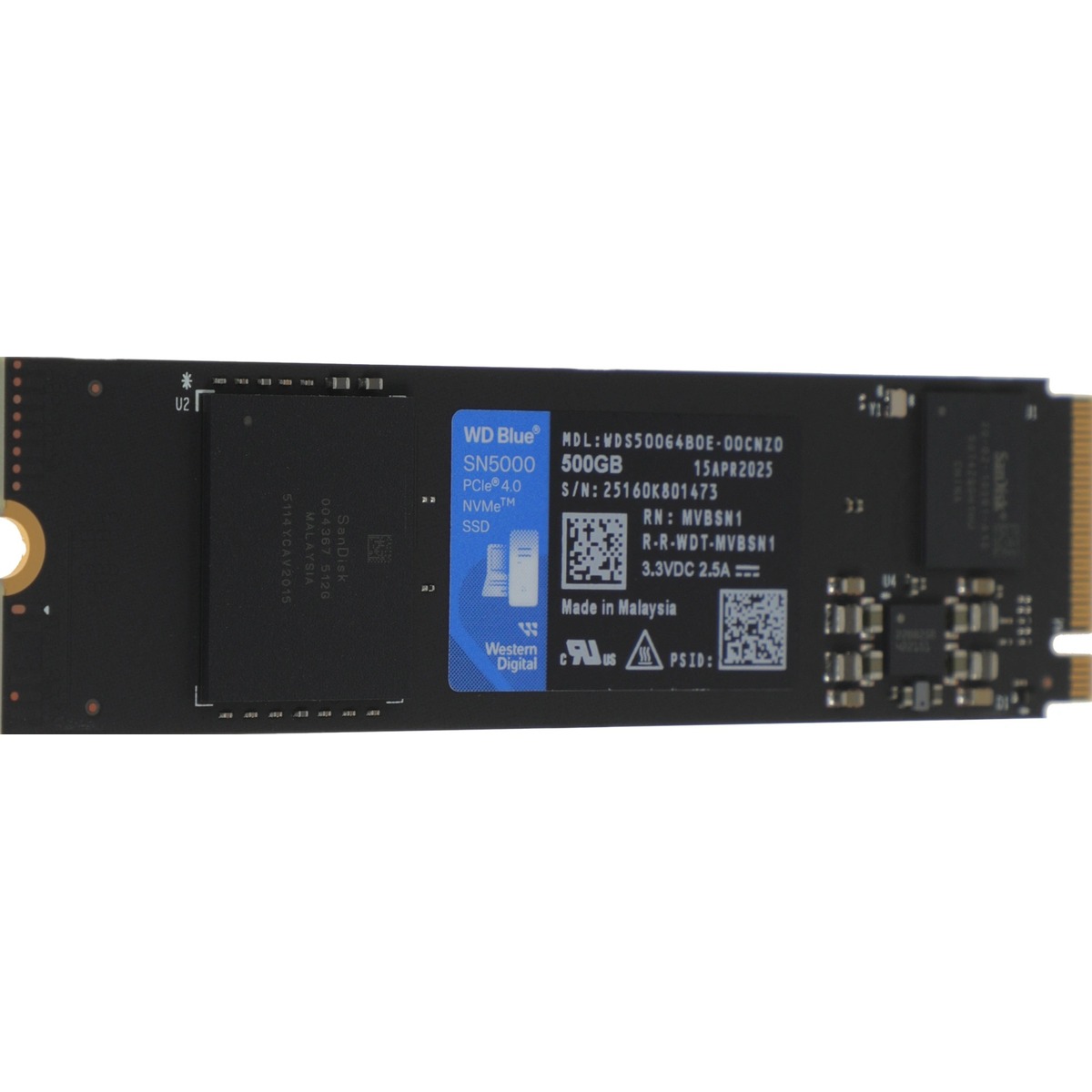 Накопитель SSD WD PCIe 4.0 x4 500GB WDS500G4B0E
