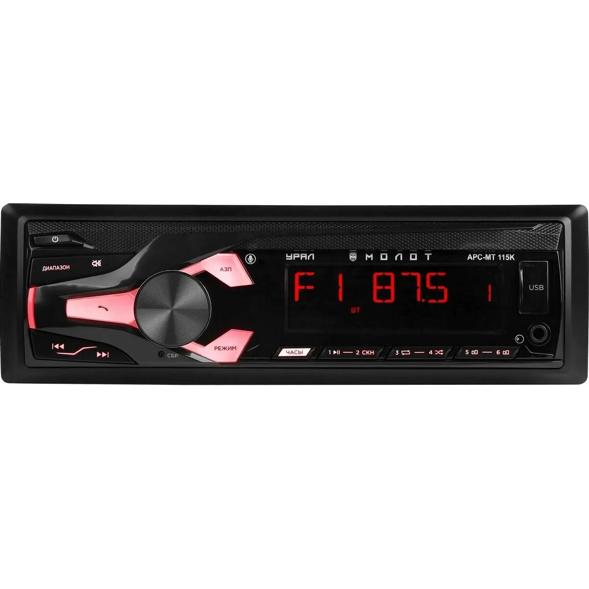Автомагнитола Ural Молот АРС-МТ 115К, черный