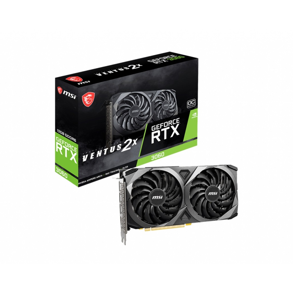 Видеокарта MSI GeForce RTX 3060 VENTUS 2X 12G OC LHR