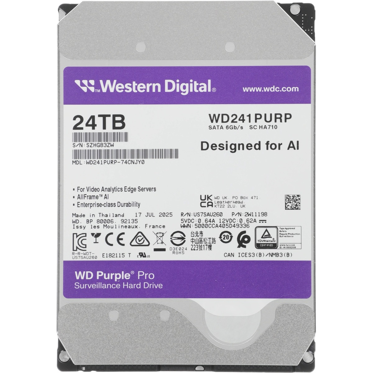 Жесткий диск WD SATA-III 24TB WD241PURP
