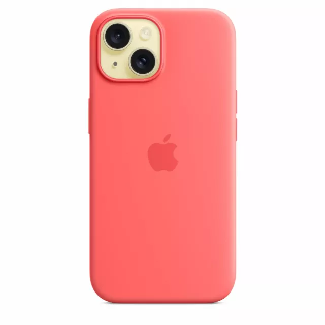 Чехол-накладка Apple Silicone Case with MagSafe для смартфона Apple iPhone 15 (Цвет: Guava)
