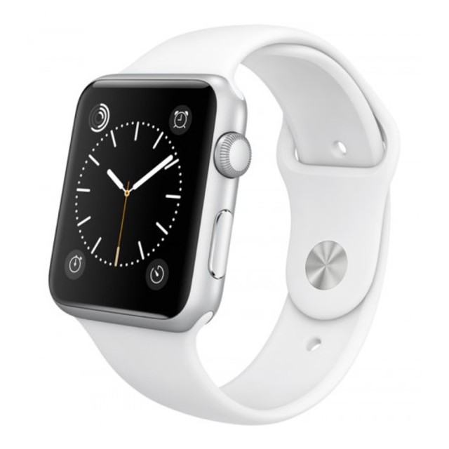 Умные часы Apple Watch Sport 42mm with Sport Band (Цвет: Silver/White)