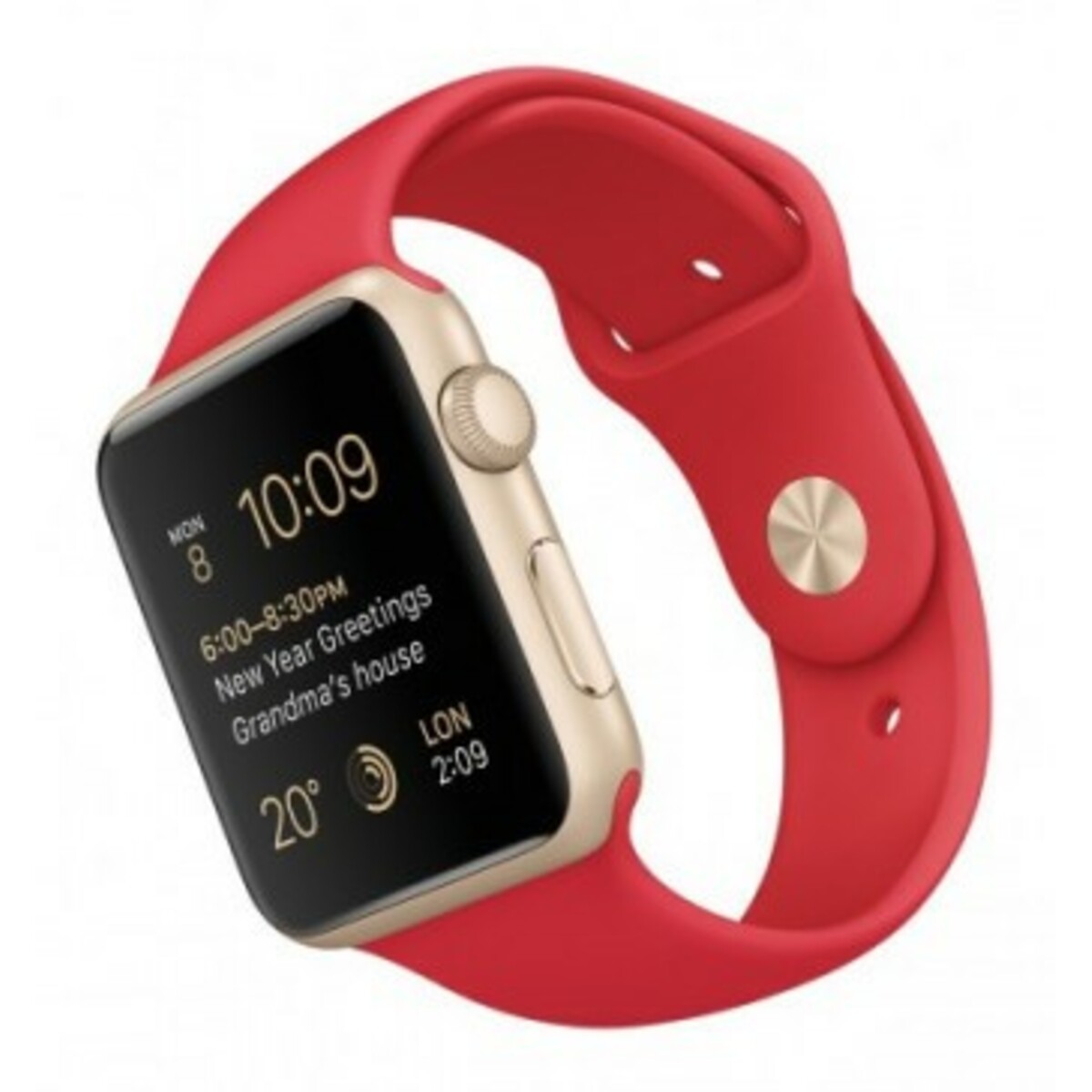 Умные часы Apple Watch Sport 42mm with Sport Band (Цвет: Gold/Red)