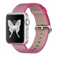 Умные часы Apple Watch Sport 38mm with Woven Nylon Band (Цвет: Silver / Pink)