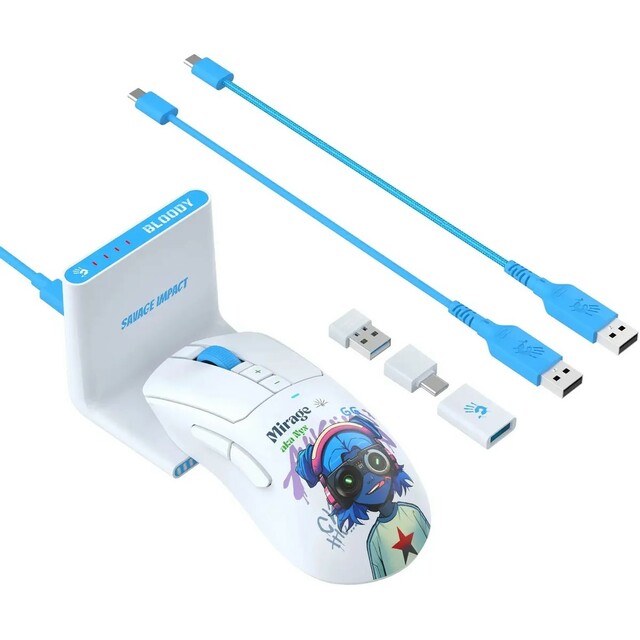 Мышь A4Tech Bloody R73 Ultra Duo, белый