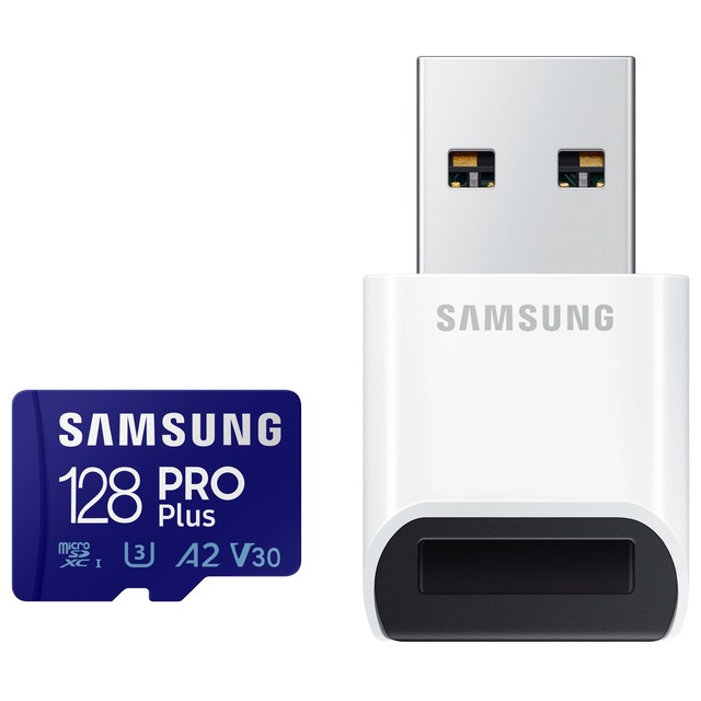Карта памяти microSDXC Samsung Pro Plus with USB 3.0 reader (class 10) 128Gb (Цвет: Blue / White)