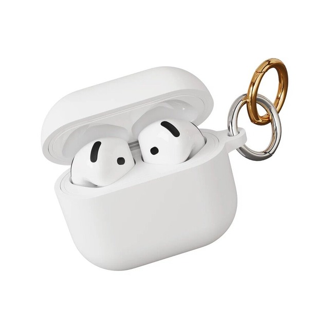 Чехол силиконовый VLP Charm Case Soft Touch для Apple AirPods 4 (Цвет: White)