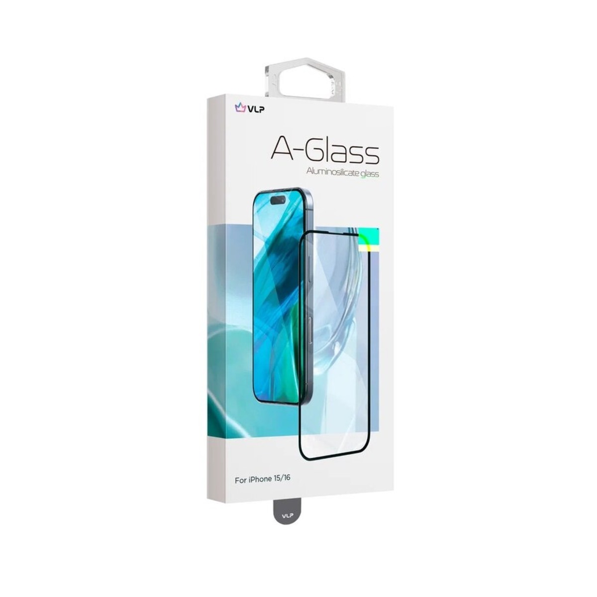 Защитное стекло Aluminosilicate-Glass 2.5D VLP для смартфона iPhone 15 / 16 (Цвет: Black)