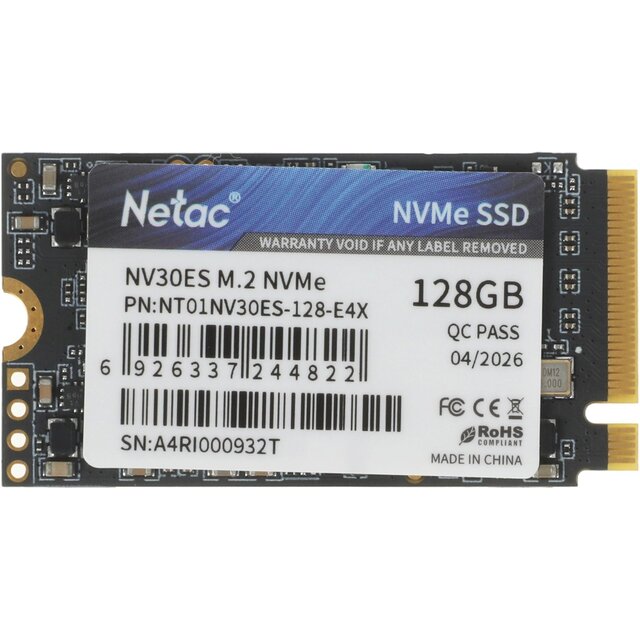 Накопитель SSD Netac PCIe 3.0 x4 128GB NT01NV30ES-128-E4X 