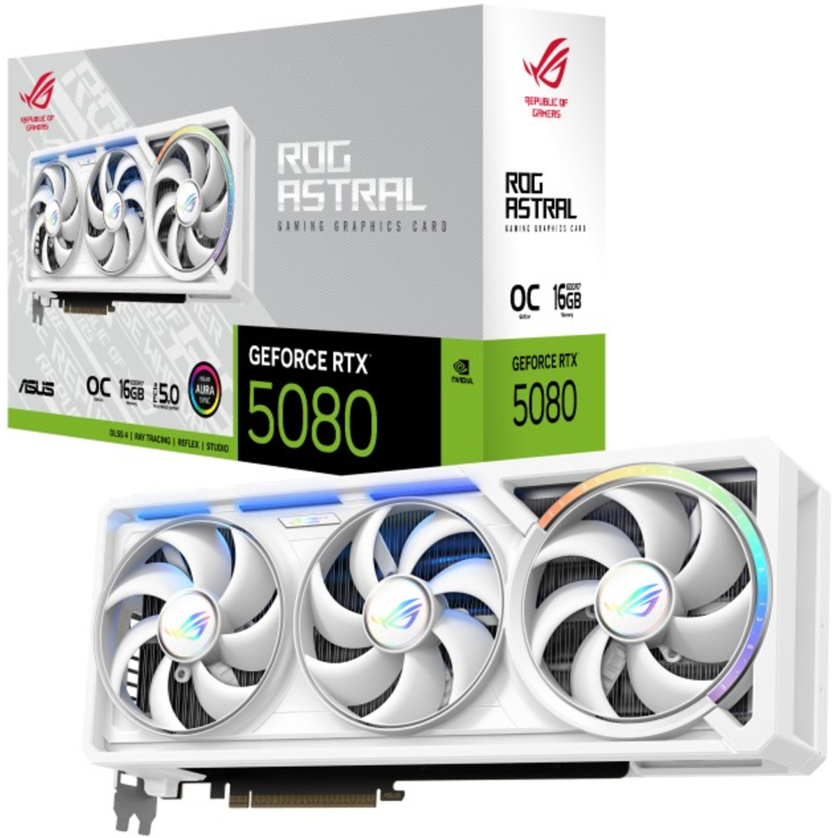 Видеокарта ASUS GeForce RTX 5080 ROG Astral White OC 16Gb (ROG-ASTRAL-RTX5080-O16G-WHITE)