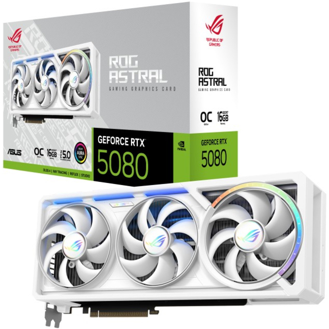 Видеокарта ASUS GeForce RTX 5080 ROG Astral White OC 16Gb (ROG-ASTRAL-RTX5080-O16G-WHITE)