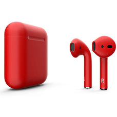 Наушники Apple AirPods 2 Full Color (без беспроводной зарядки чехла) (Цвет: Matte Red)