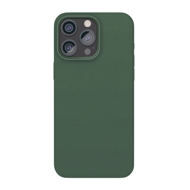 Чехол-накладка VLP Ecopelle Case with MagSafe для смартфона Apple iPhone 15 Pro (Цвет: Dark Green)