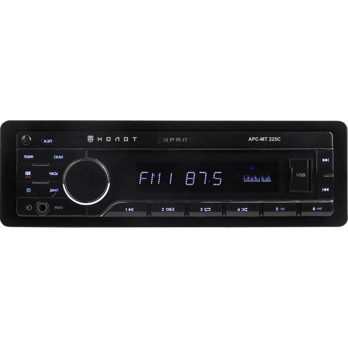 Автомагнитола Ural Молот АРС-МТ 225С, черный