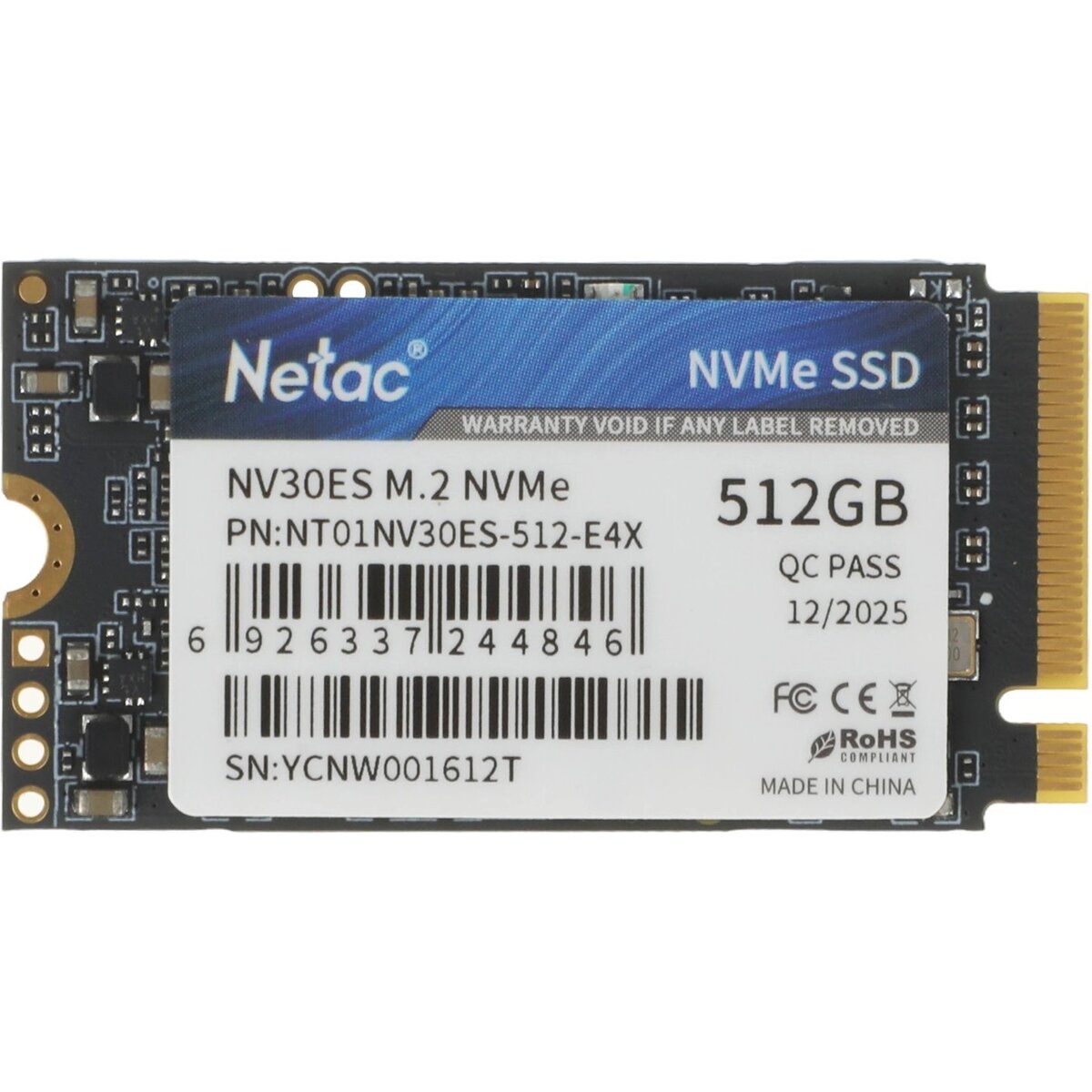 Накопитель SSD Netac PCIe 3.0 x4 512GB NT01NV30ES-512-E4X 