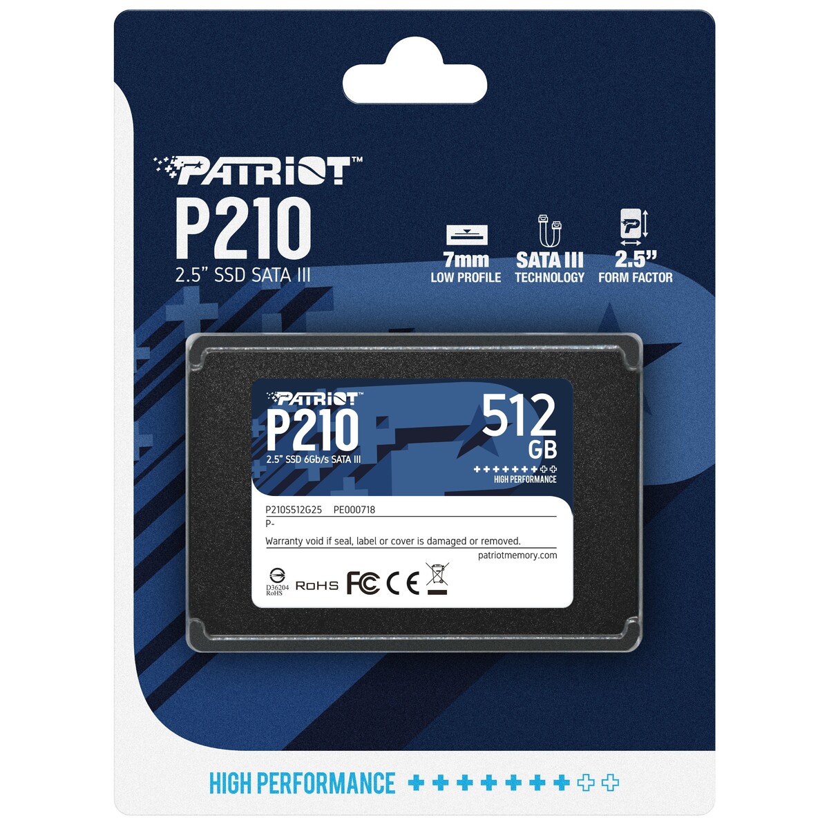 Накопитель SSD Patriot SATA III 512Gb P210S512G25 P210 2.5