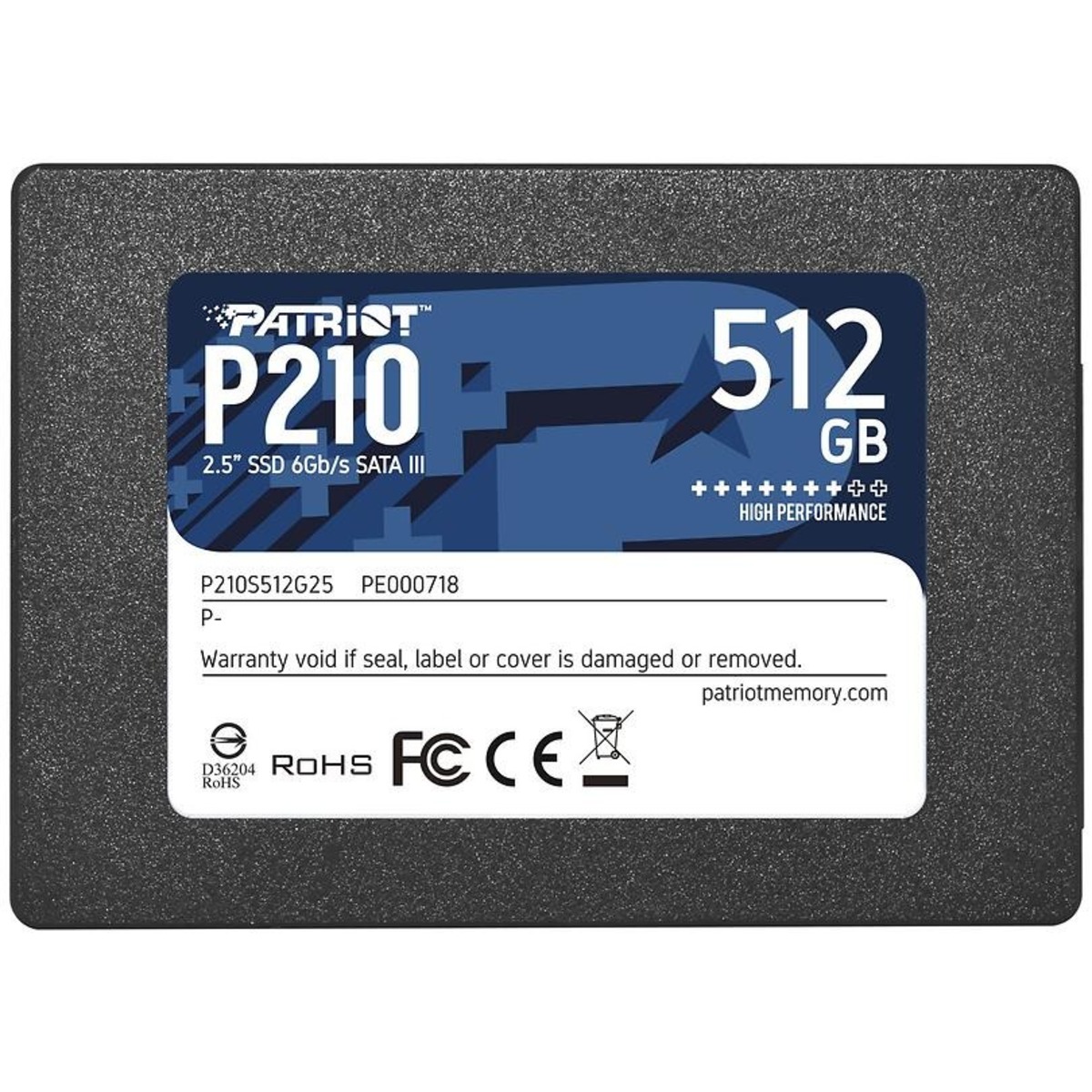 Накопитель SSD Patriot SATA III 512Gb P210S512G25 P210 2.5