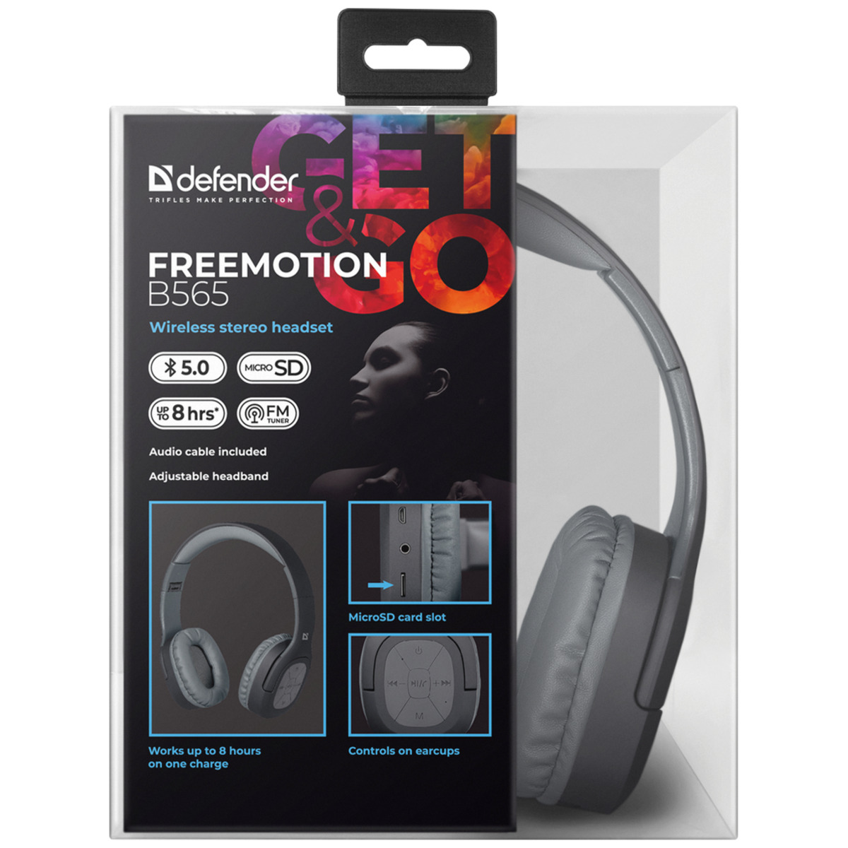 Гарнитура DEFENDER FREEMOTION B565 (Цвет: Gray)