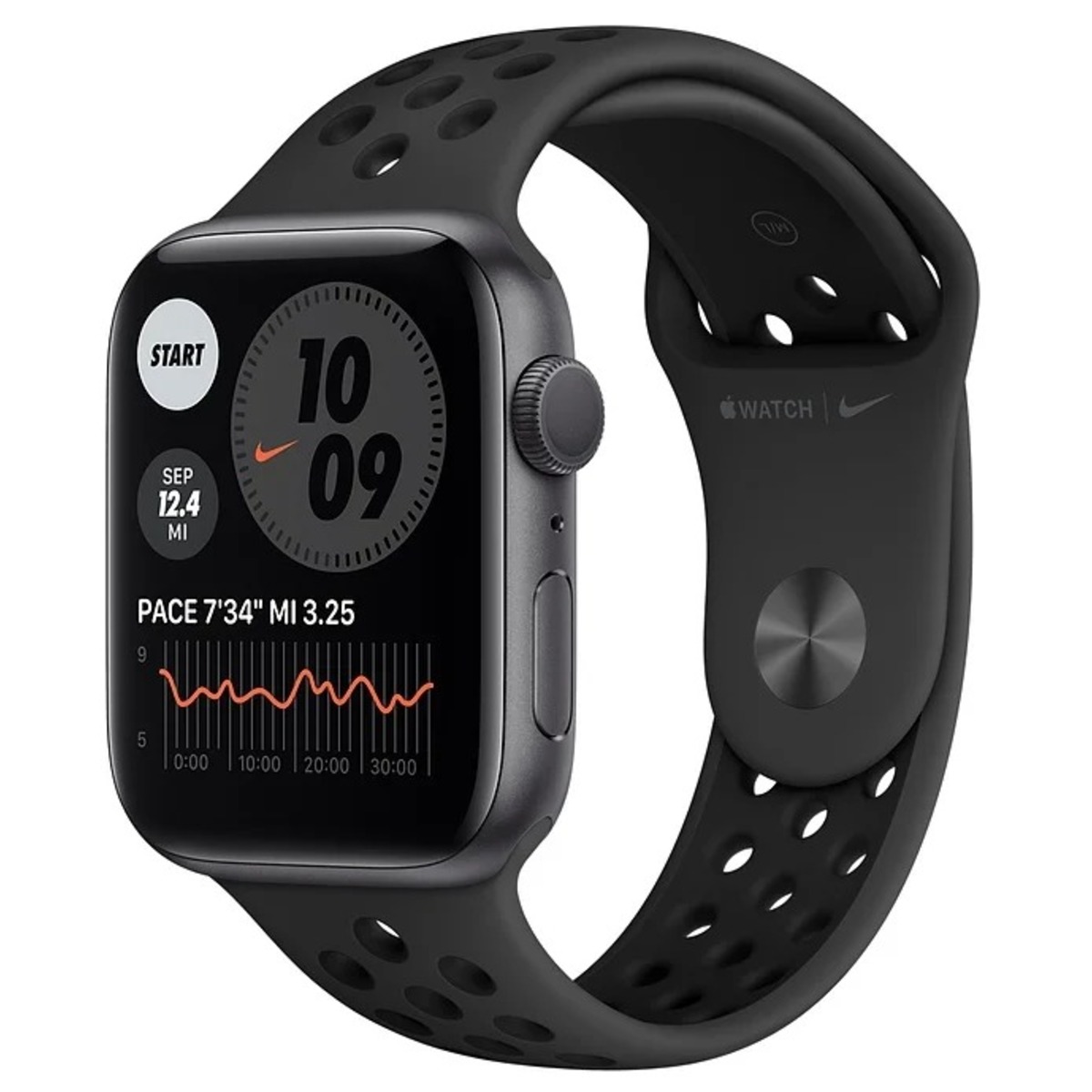 Умные часы Apple Watch Series 6 GPS 44mm Aluminum Case with Nike Sport Band MG173RU/A (Цвет: Anthracite/Black)