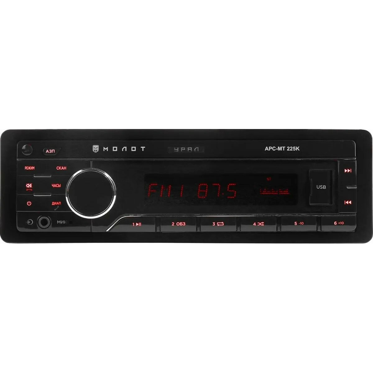 Автомагнитола Ural Молот АРС-МТ 225К, черный