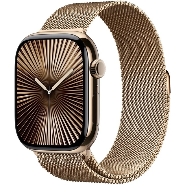Умные часы Apple Watch Series 10 46mm Titanium Case with Milanese Loop S / M (Цвет: Gold) Умные часы Apple Watch Series 10 46mm Titanium Case with Milanese Loop S / M (Цвет: Gold)