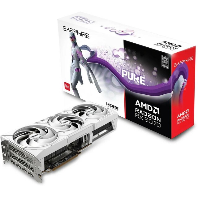 Видеокарта Sapphire Radeon RX 9070 PURE OC 16Gb (11349-02-20G)