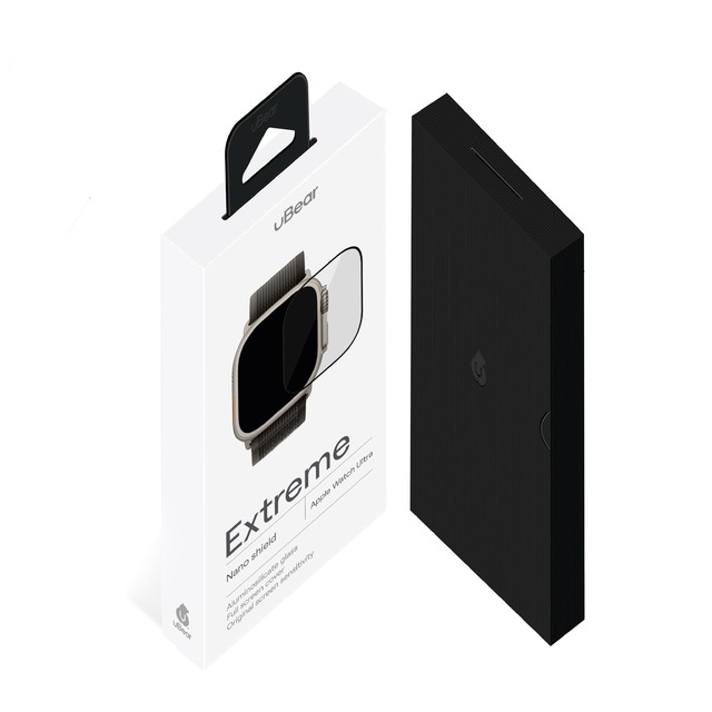 Защитное стекло uBear Extreme Nano Shield для Apple Watch Ultra, черный Защитное стекло uBear Extreme Nano Shield для Apple Watch Ultra, черный