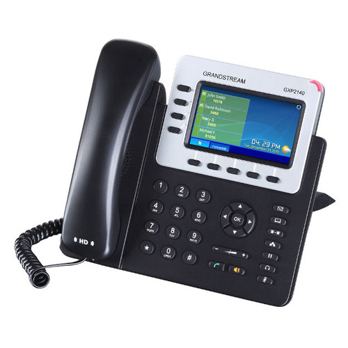 Телефон Grandstream GXP-2140, VoIP 2 Порта Ethernet 10 / 100 / 1000, 4 SIP линий, цветной TFT дисплей 480x272, HD Audio