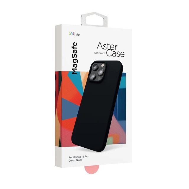 Чехол-накладка VLP Aster Case with MagSafe для смартфона Apple iPhone 15 Pro, черный