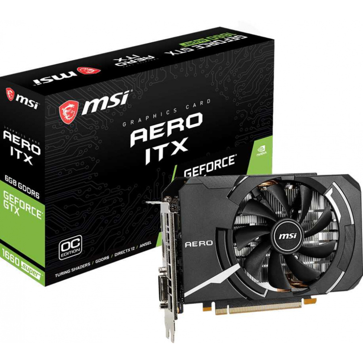 Видеокарта MSI GeForce GTX 1660 SUPER 1530MHz PCI-E 3.0 6144MB 14000MHz 192 bit DVI DisplayPort HDMI HDCP AERO ITX OC