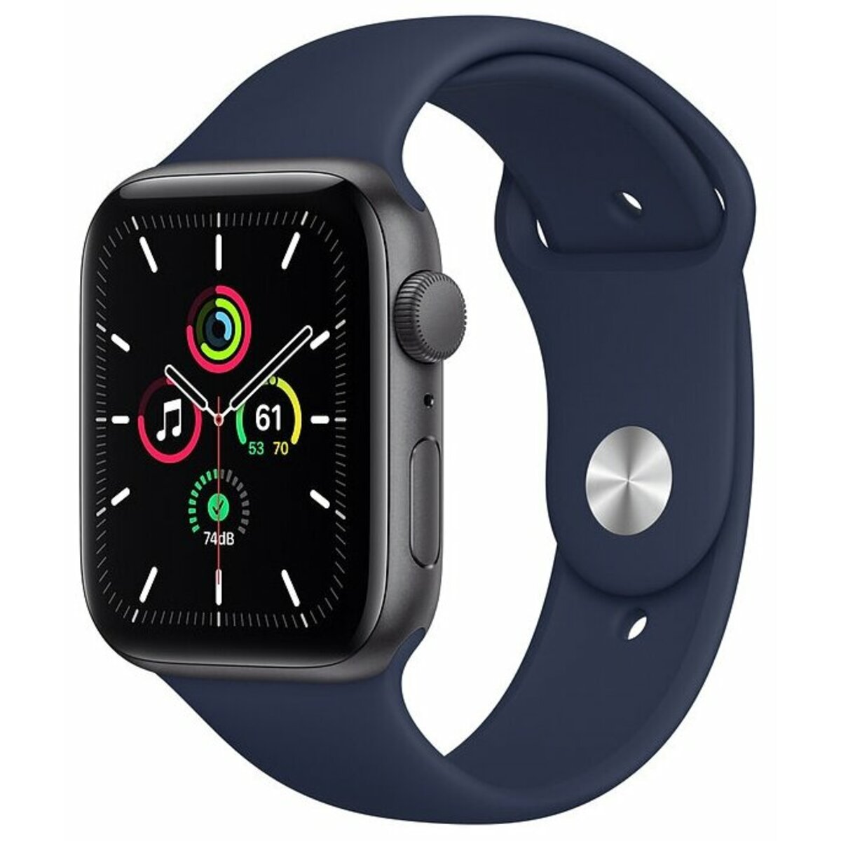 Умные часы Apple Watch SE (2022) 44mm Aluminum Case with Sport Band M / L (Цвет: Silver / White)
