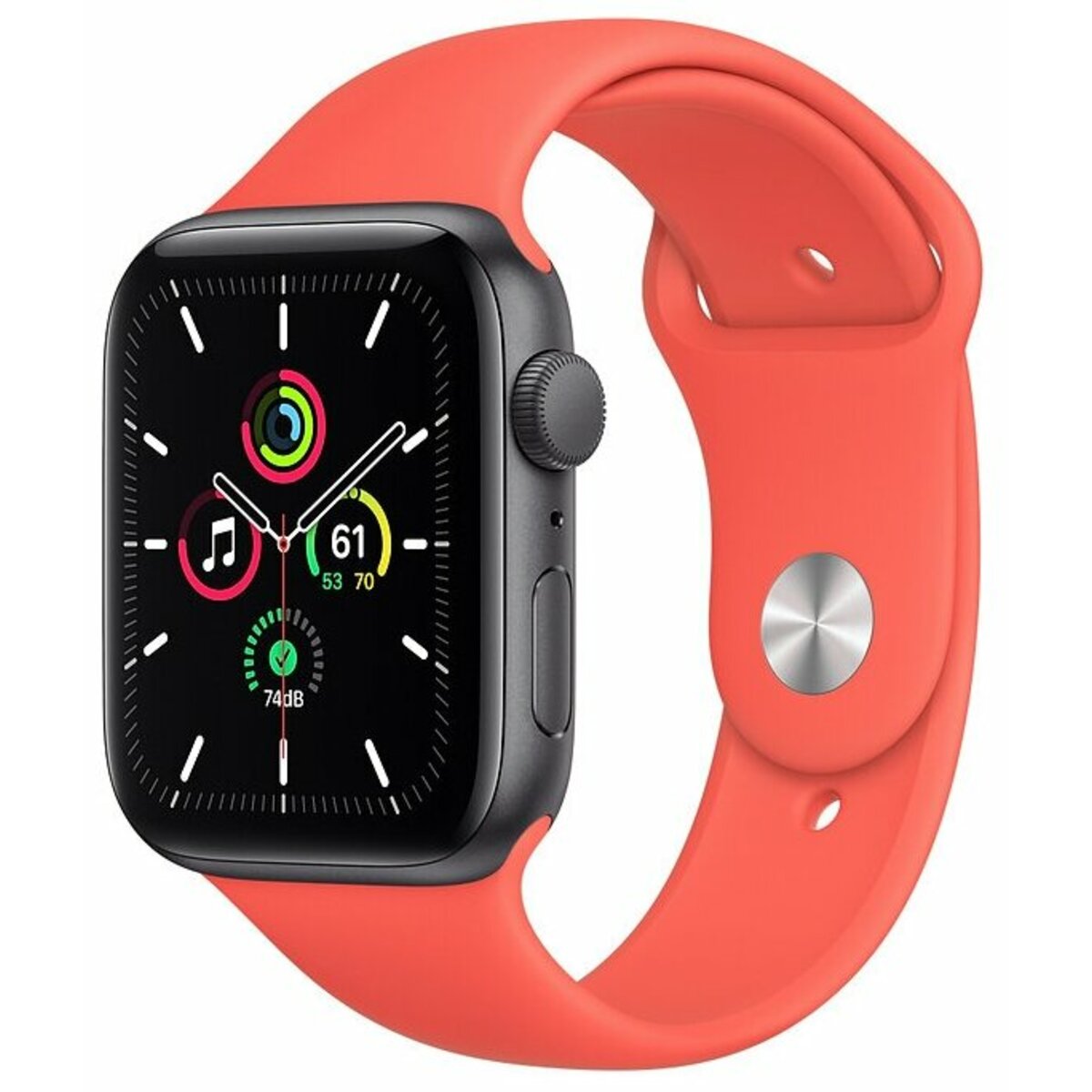 Умные часы Apple Watch SE (2022) 44mm Aluminum Case with Sport Band M / L (Цвет: Silver / White)