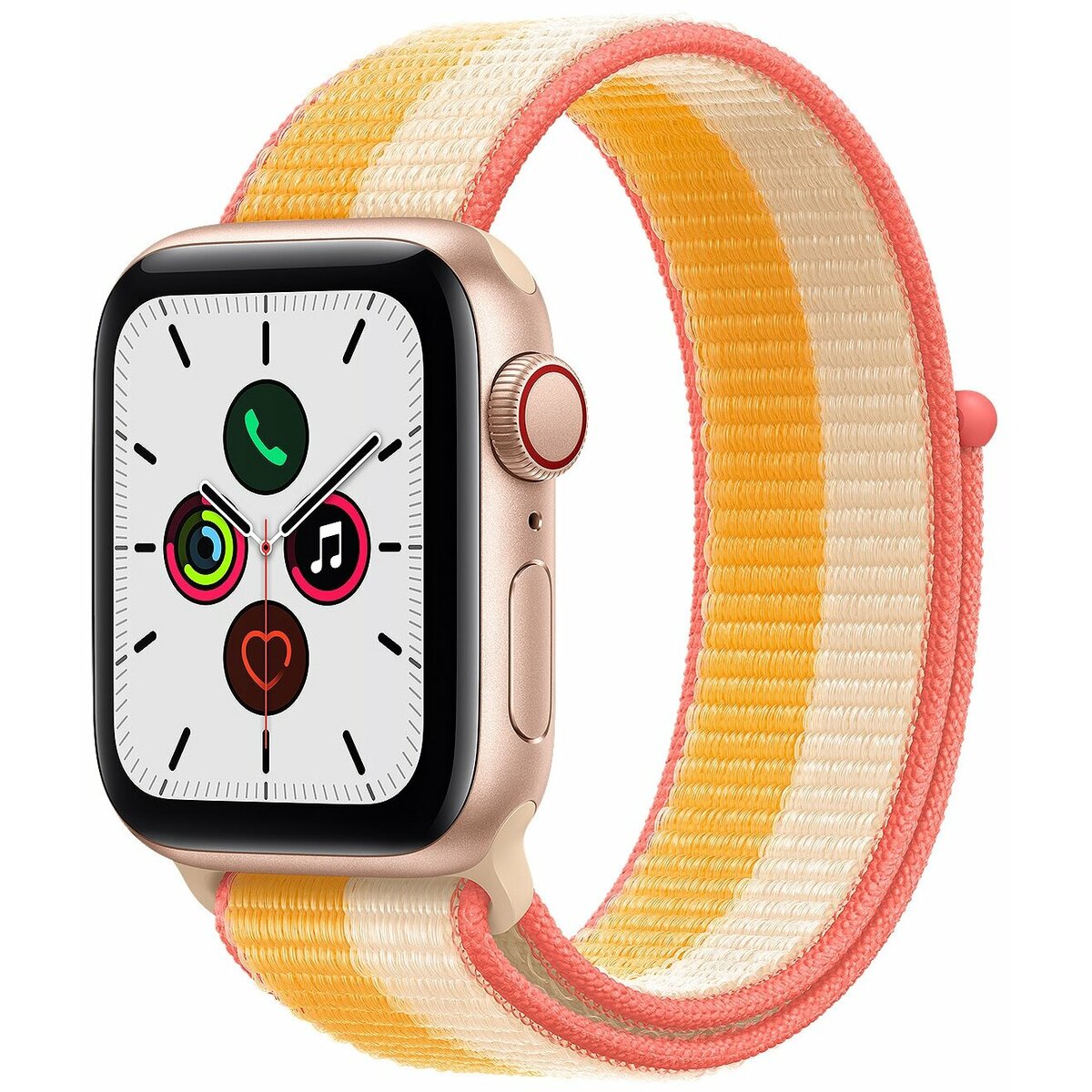 Умные часы Apple Watch SE (2022) 44mm Aluminum Case with Sport Band M / L (Цвет: Silver / White)