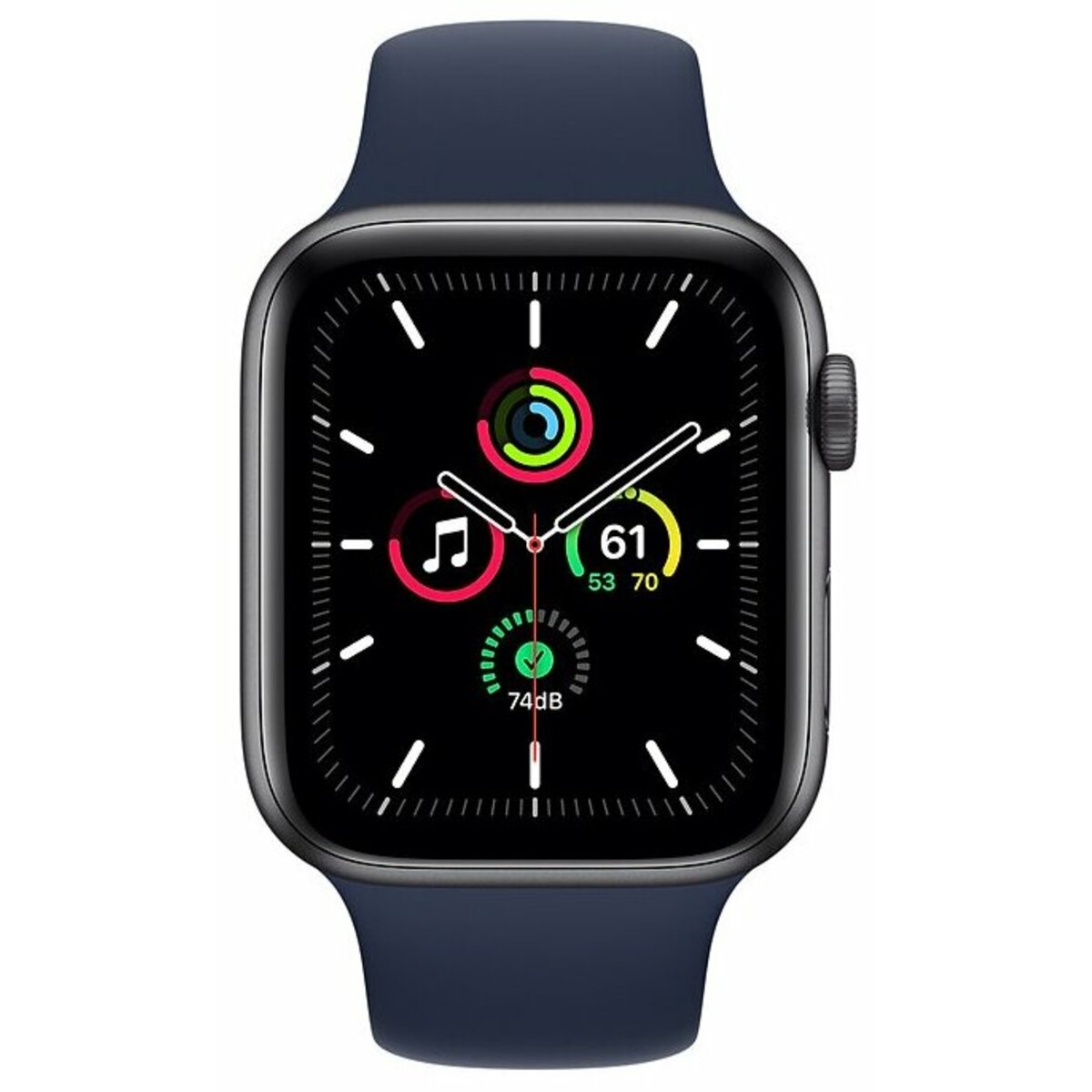 Умные часы Apple Watch SE (2022) 44mm Aluminum Case with Sport Band M / L (Цвет: Silver / White)